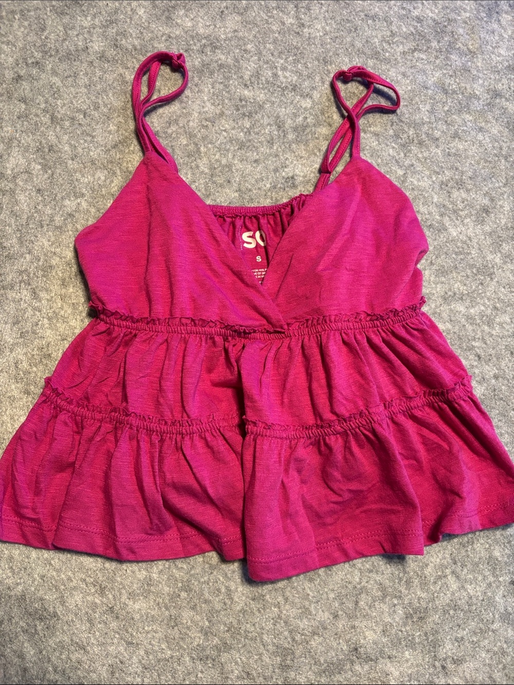 Sonoma Raspberry Magenta Tiered Camisole with Spaghetti Straps